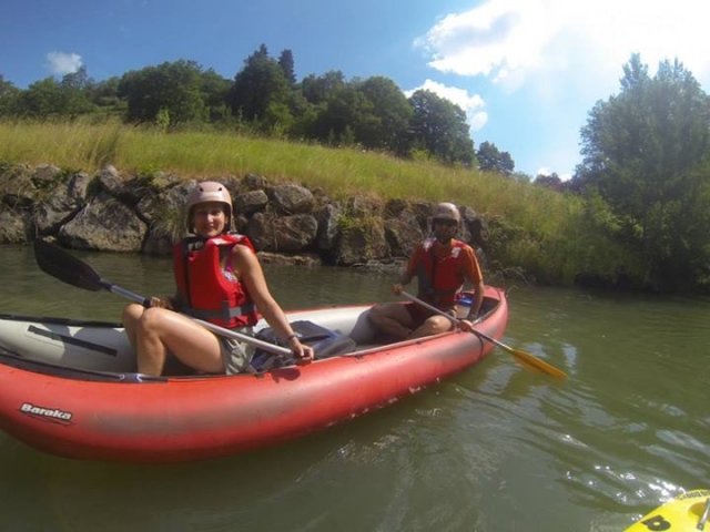 montados en el kayak